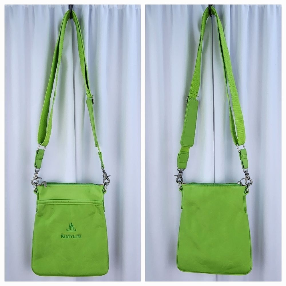 💜PartyLite Lime Green Adjustable Crossbody Bag